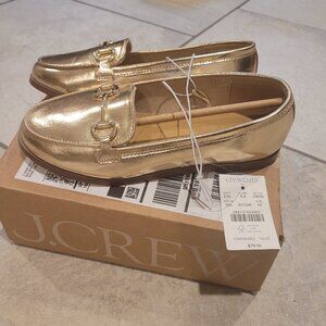 J Crew Girls' metallic bit loafers